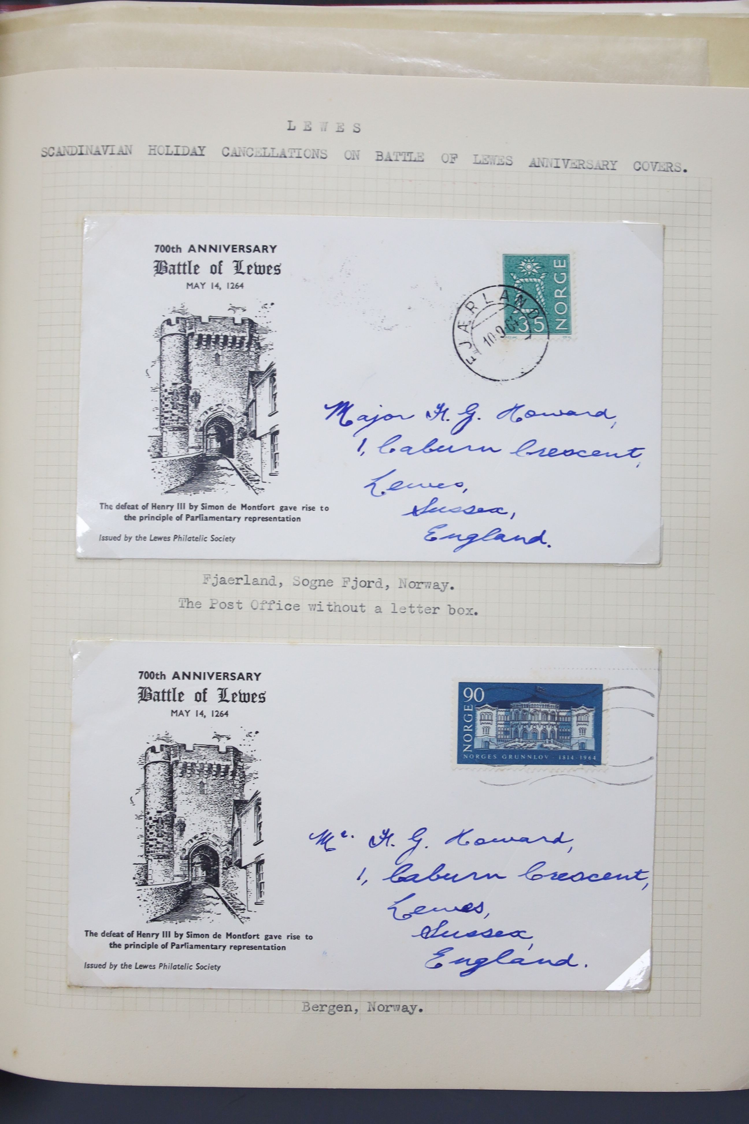 Norway stamp collection in three albums from 1855–1980, mint and used and two further albums various themes (five)